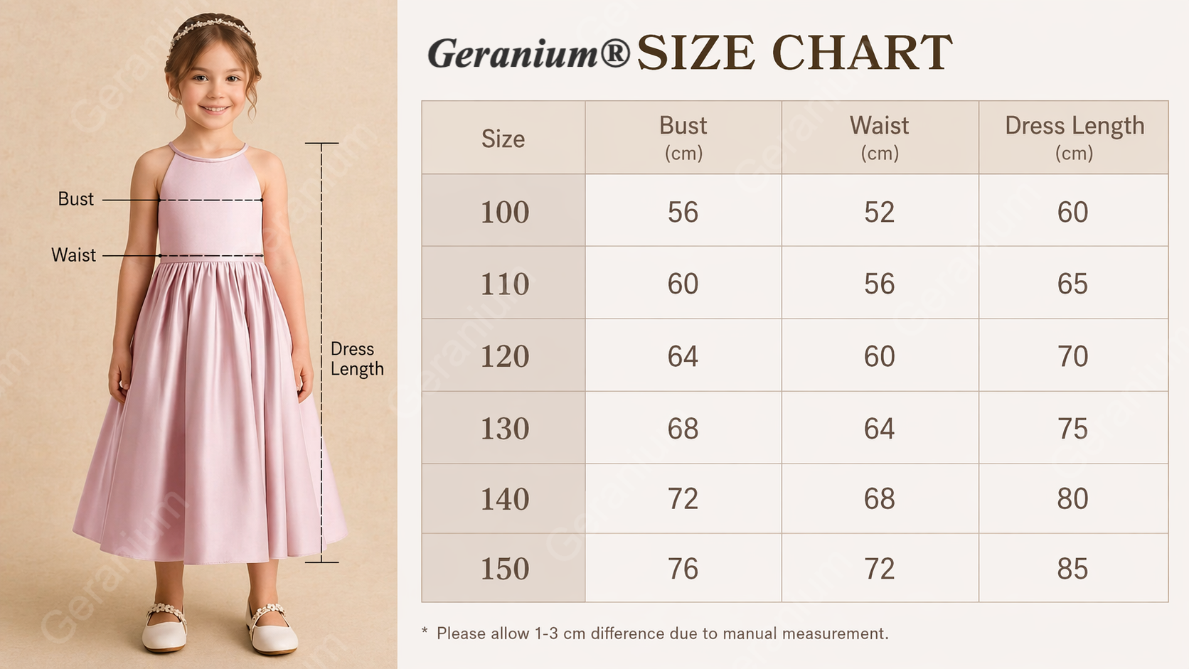 Geranium Elegant Pink Satin Flower Girl Dress - Halter Neck A-Line Junior Bridesmaid Gown with Open Back Bow KD-264