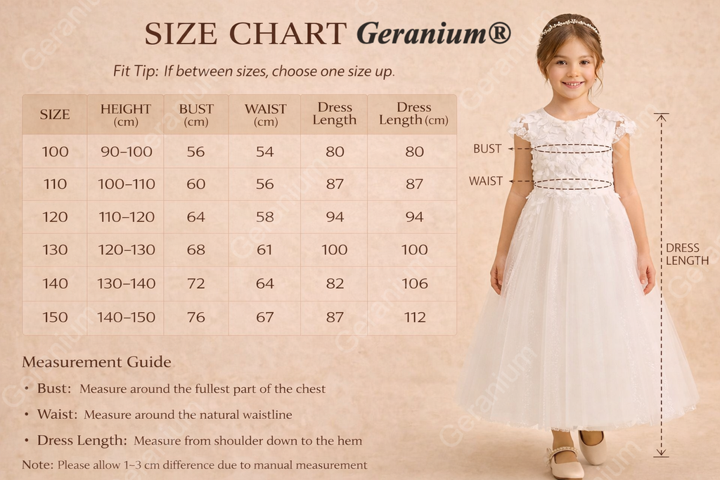 Geranium Elegant 3D Floral Applique Cap Sleeve Flower Girl Dress - Ankle Length Tulle Gown KD-234