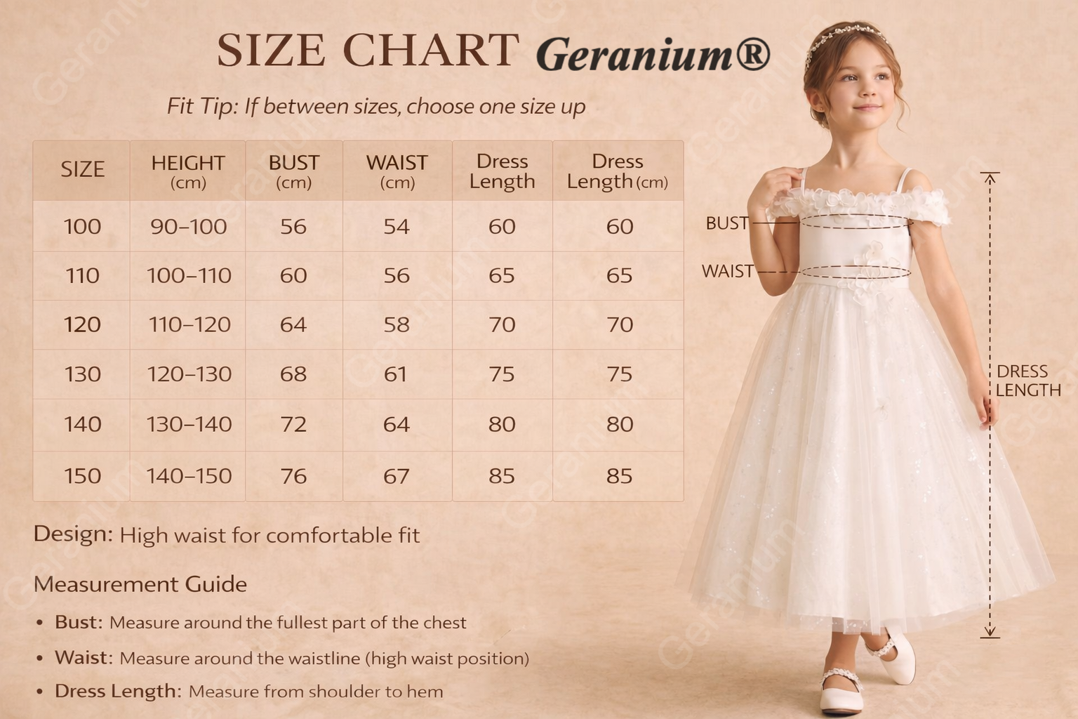 Geranium 2-in-1 Off-the-Shoulder Flower Girl Dress with 3D Floral Appliques & Tulle Skirt KD-233