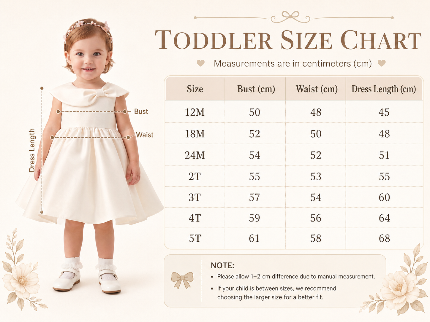 Geranium Elegant Satin Flower Girl Dress - Vintage Portrait Collar with Bow Gown - Ivory Toddler Party Dress KD-368