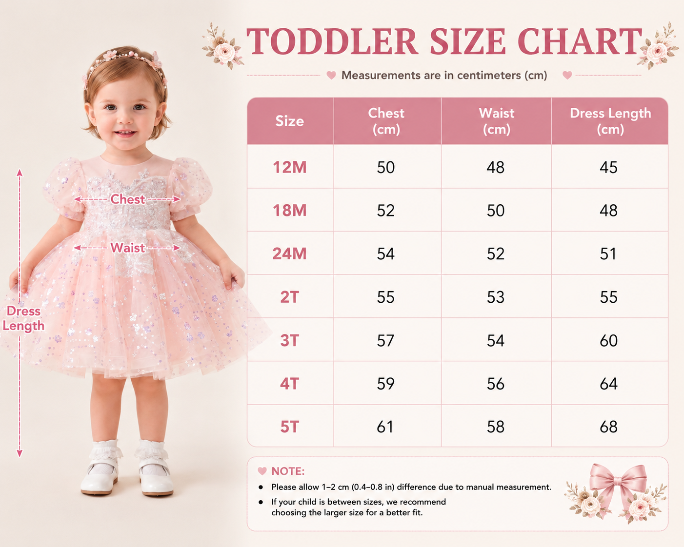 Geranium Sparkling Pink Sequined Flower Girl Dress with Puff Sleeves - Enchanted Butterfly Toddler Princess Gown for Birthdays & Weddings KD-367