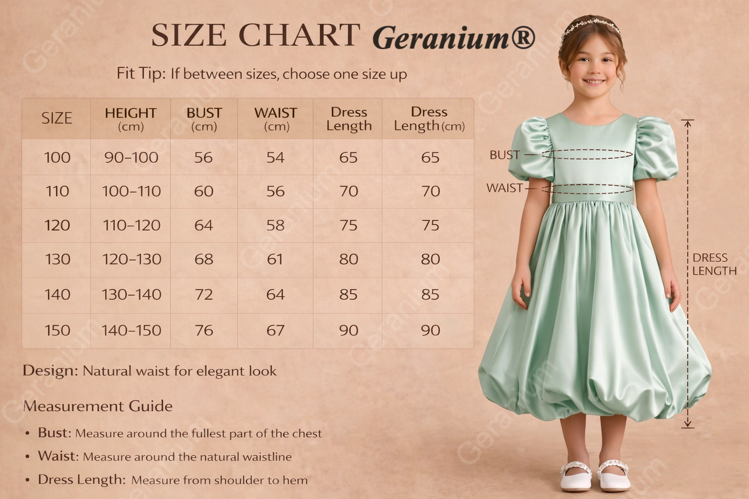 Geranium Elegant Sage Green Bubble Hem Flower Girl Dress with Puff Sleeves & Oversized Back Bow KD-241