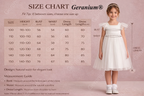 Geranium Girl's Tulle Princess Dress with Back Bow - Flutter Sleeve Flower Girl Gown for Weddings and Parties KD-242