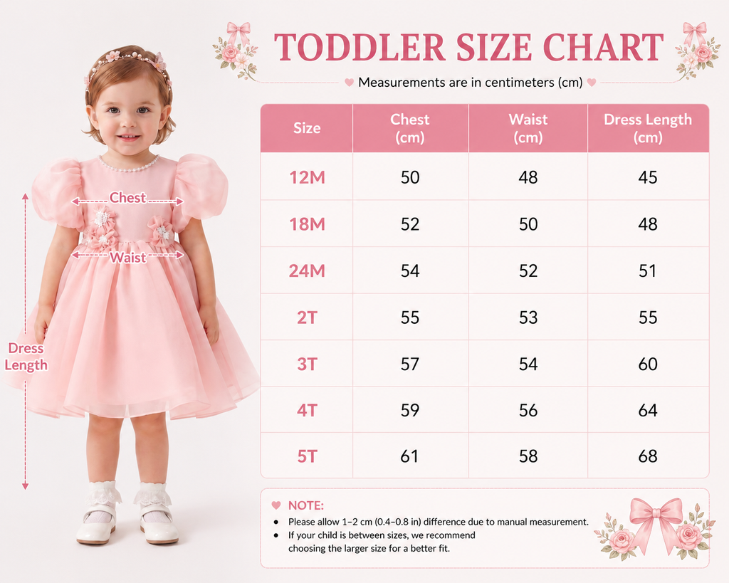 Geranium Elegant Blush Pink Puff Sleeve Baby Girl Dress - 3D Floral Appliques & Large Back Bow - Perfect for 1st Birthday, Weddings & Parties KD-364