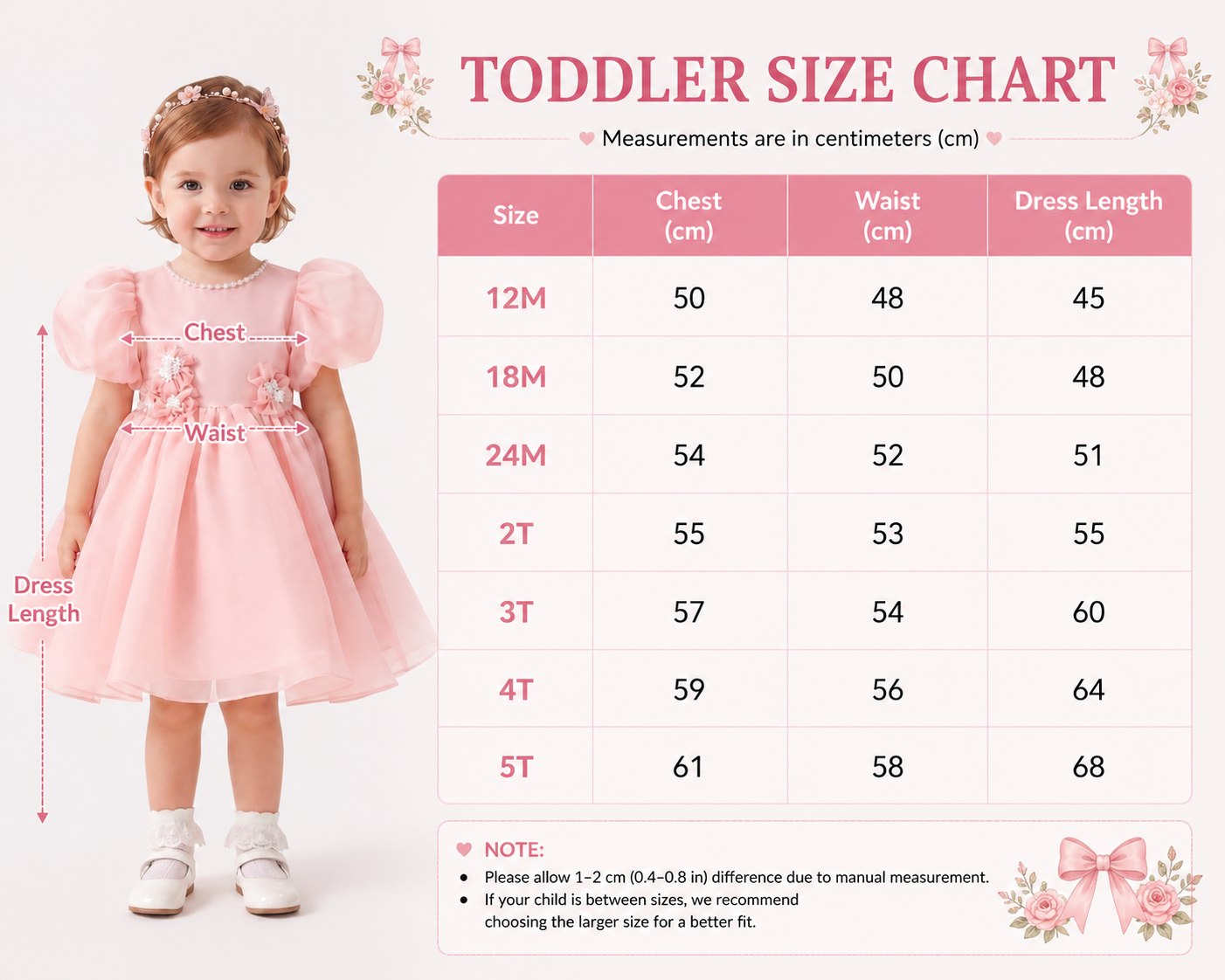 Geranium Elegant Blush Pink Puff Sleeve Baby Girl Dress - 3D Floral Appliques & Large Back Bow - Perfect for 1st Birthday, Weddings & Parties KD-364