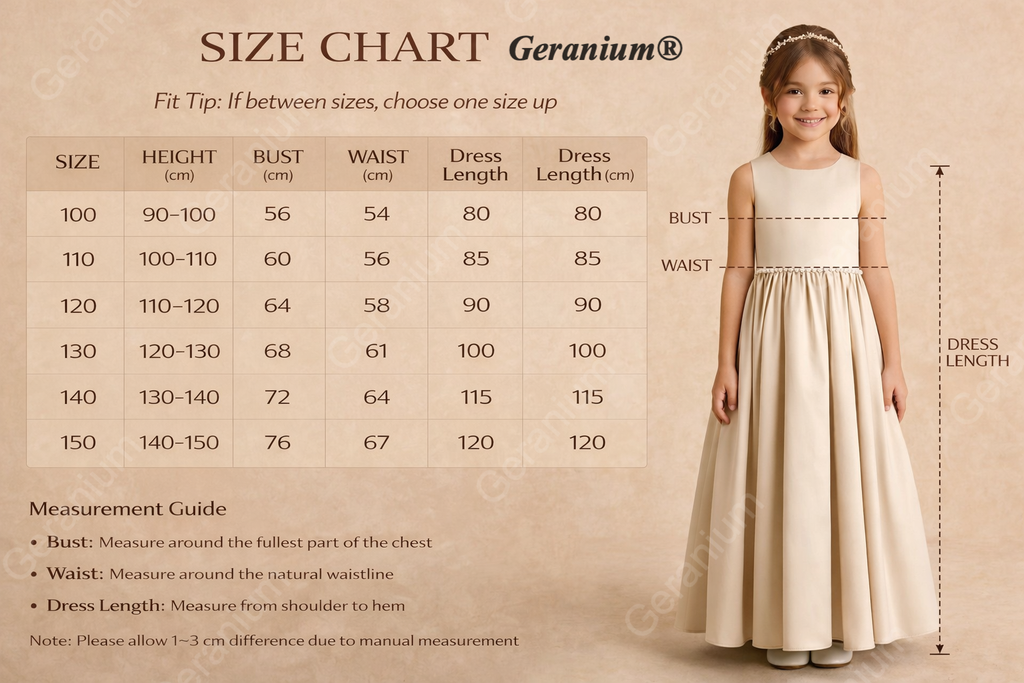 Geranium Elegant Champagne Satin Flower Girl Dress - Backless A-Line Princess Gown with Detachable Bow KD-302
