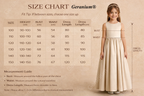 Geranium Elegant Champagne Satin Flower Girl Dress - Backless A-Line Princess Gown with Detachable Bow KD-302