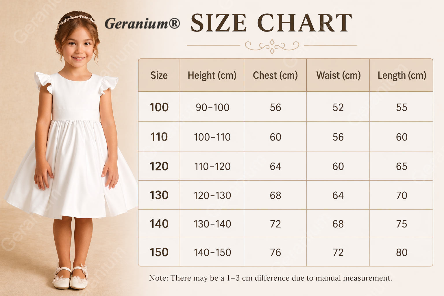 Geranium Elegant Flutter Sleeve Satin Flower Girl Dress with Oversized Back Bow - Ball Gown for Weddings & Communtions KD-280