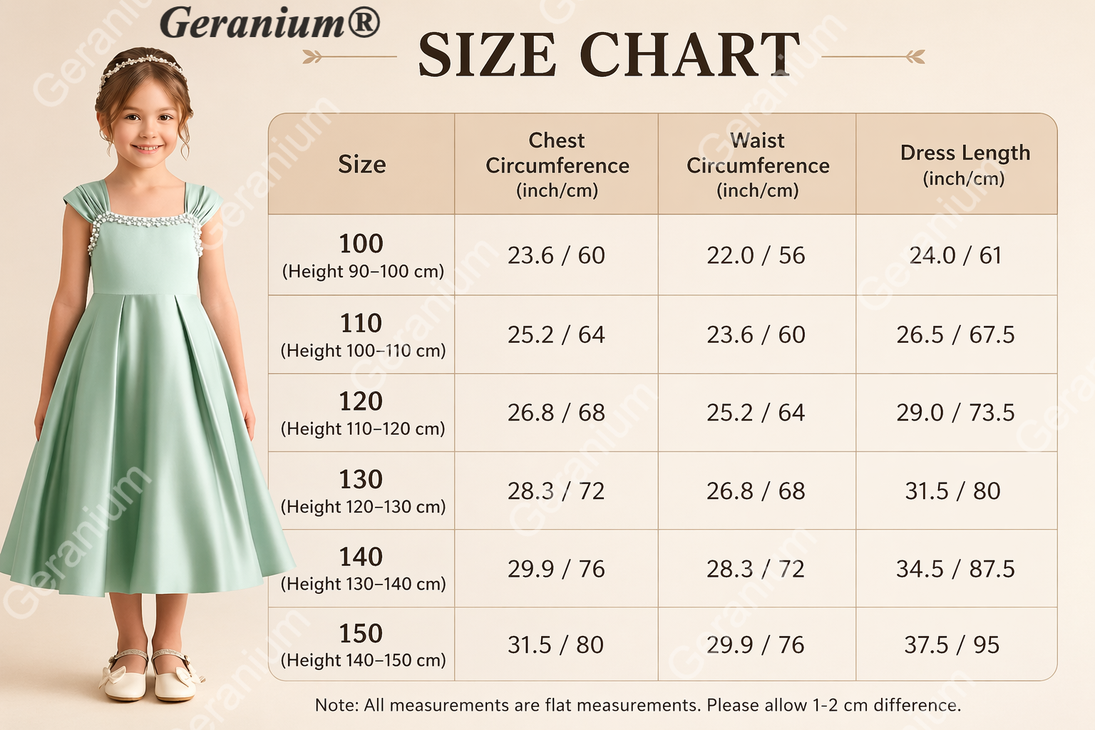 Geranium Elegant Pearl-Beaded Sage Green Satin Flower Girl Dress - Pleated A-Line Princess Party Gown for Kids KD-211
