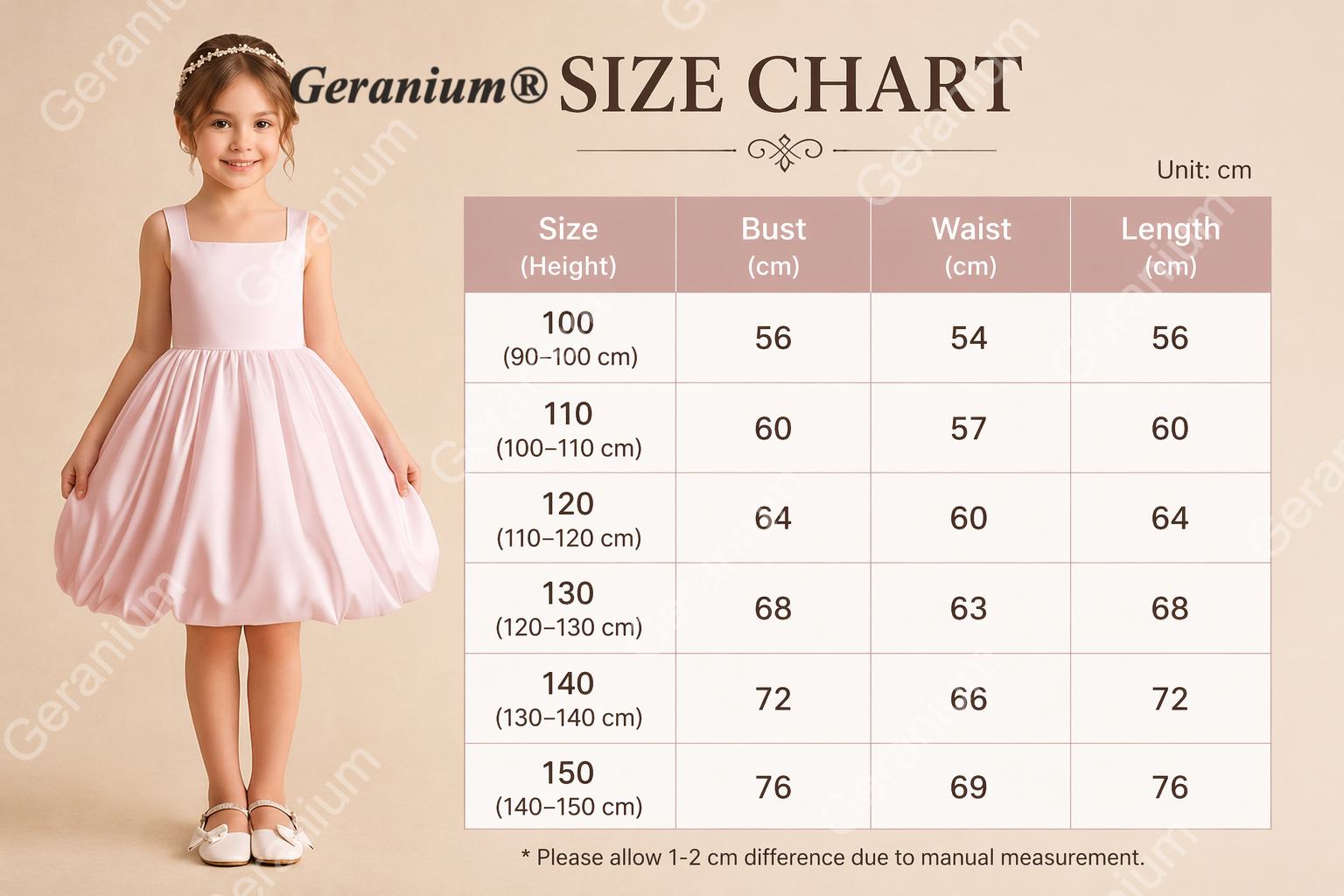 Geranium Girl's Pink Satin Flower Girl Dress - Sweet Heart Cut-Out Back Bubble Hem Party Gown KD-226