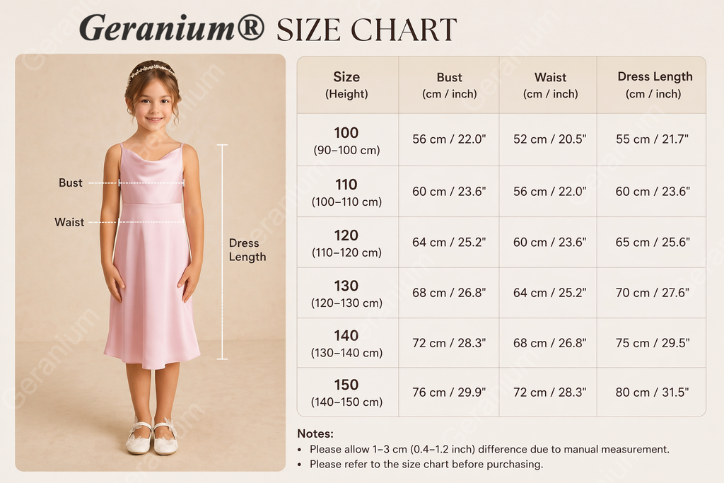 Geranium Elegant Blushing Pink Satin A-Line Flower Girl Dress with Cowl Neck and Straps - Princess Tea-Length KD-224
