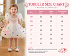 Geranium Toddler Girl Sparkly White Tulle Pom-Pom Party Dress - Sequin Birthday Gown & Flower Girl Outfit KD-31