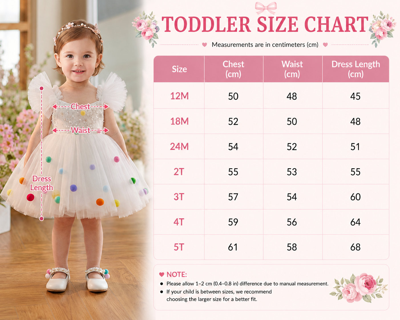 Geranium Toddler Girl Sparkly White Tulle Pom-Pom Party Dress - Sequin Birthday Gown & Flower Girl Outfit KD-31