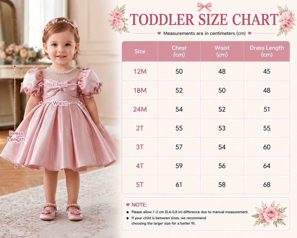 Geranium Elegant Toddler Girl Dusty Pink Satin Party Dress - Pearl Illusion Neckline Princess Gown with Statement Back Bow KD-46