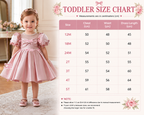 Geranium Elegant Toddler Girl Dusty Pink Satin Party Dress - Pearl Illusion Neckline Princess Gown with Statement Back Bow KD-46