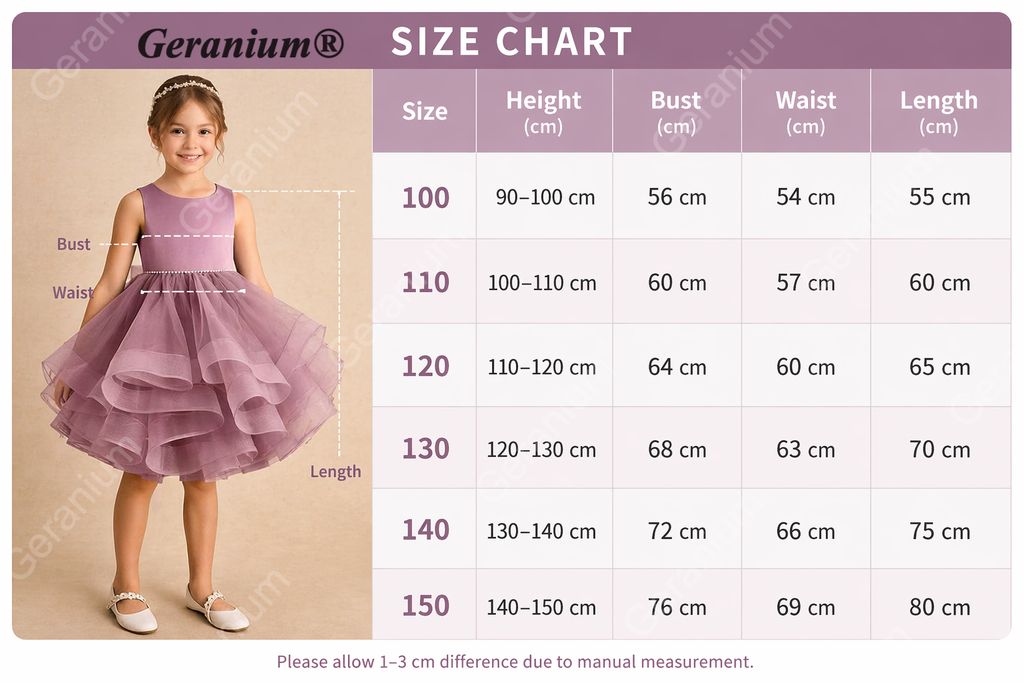 Garanium Girls Dusty Rose Multi-Tiered Tulle Party Dress - Luxury Pearl Waistband & Detachable Bow Train Flower Girl Gown KD-287