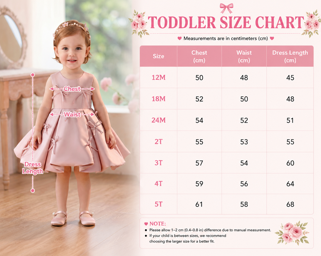 Geranium Elegant Dusty Pink Satin Bow Toddler Girl Princess Dress - Pleated Party Gown for Birthdays & Weddings KD-50