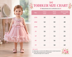 Geranium Toddler Girl Pink Sequin 3D Floral Petal Tulle Dress - Elegant Princess Ball Gown for Weddings & Birthdays KD-51