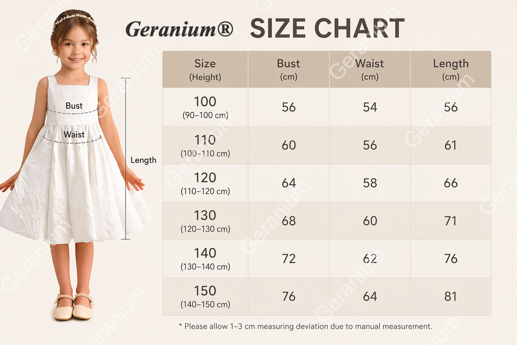 Geranium Elegant Heart Back Flower Girl Dress - Textured Jacquard A-Line Party Gown for Kids KD-235