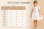 Geranium Heart Back Puff Sleeve Flower Girl Dress - Elegant Tulle Princess Party Gown KD-294