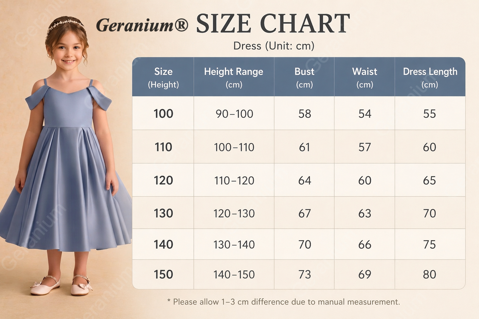 Geranium Elegant Dusty Blue Satin Off-The-Shoulder Flower Girl Dress with Oversized Back Bow KD-257