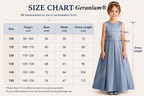 Geranium Elegant Dusty Blue Satin Flower Girl Dress with Oversized Back Bow - Pleated A-Line Junior Bridesmaid Gown KD-270