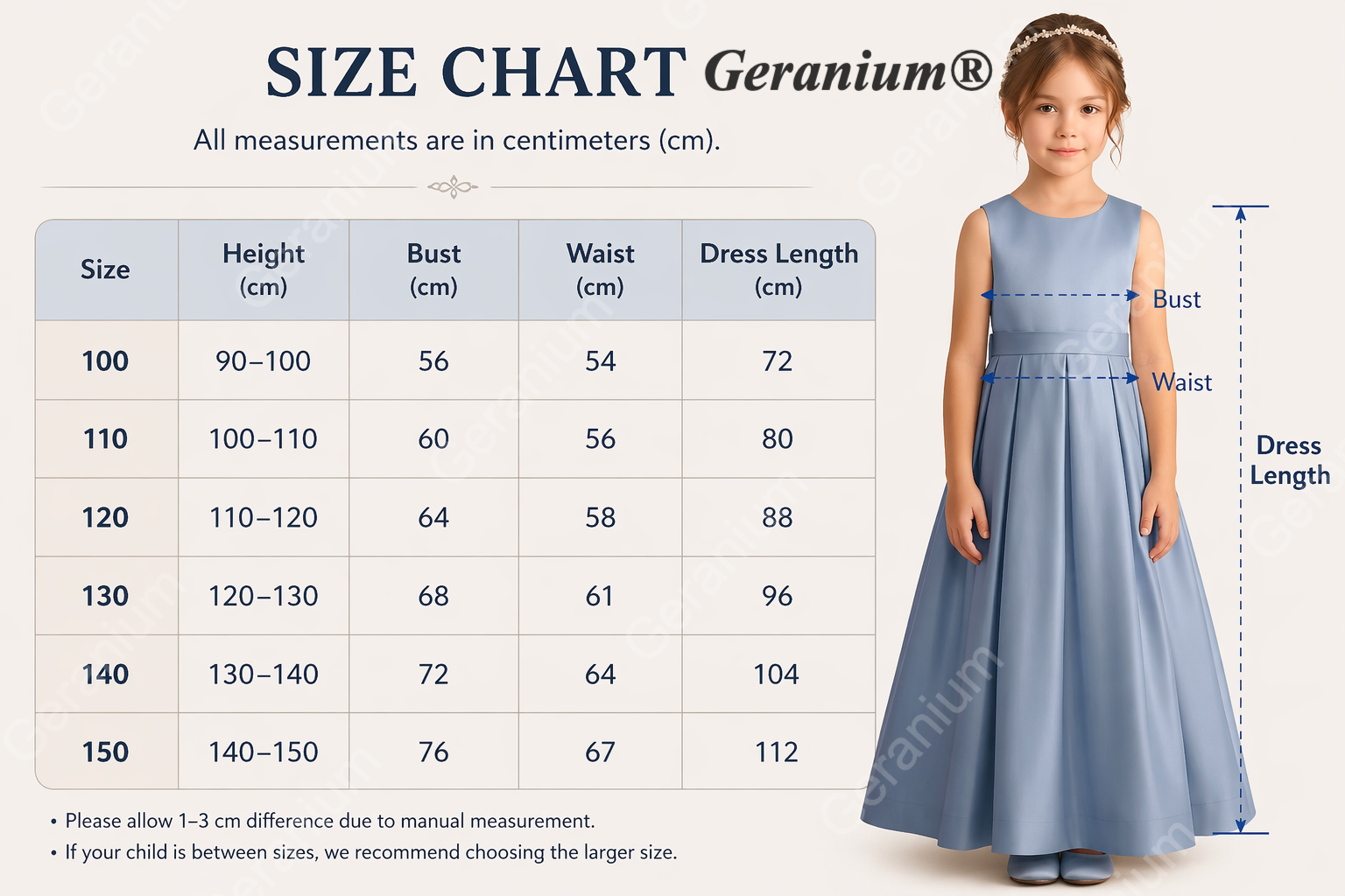 Geranium Elegant Dusty Blue Satin Flower Girl Dress with Oversized Back Bow - Pleated A-Line Junior Bridesmaid Gown KD-270