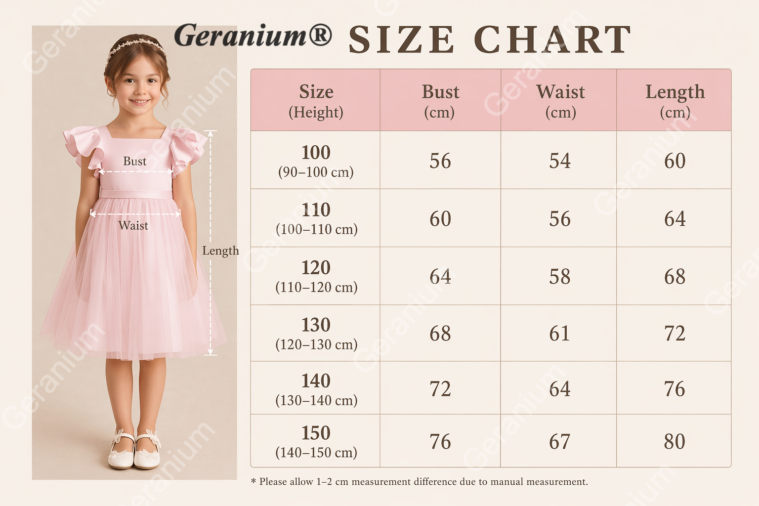 Geranium Girls Pink Ruffle Sleeve Satin Tulle Tutu Dress - Flower Girl Gown with Oversized Bow KD-219