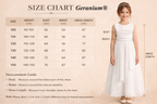 Geranium Elegant White Chiffon Flower Girl Dress / Bridesmaid Dress - Ruched Sash A-Line Cascading Ruffle Skirt - for Wedding, Communion, Party KD-228
