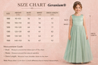 Geranium Heart Back Sage Green Tulle Flower Girl Dress with Oversized Bow KD-258