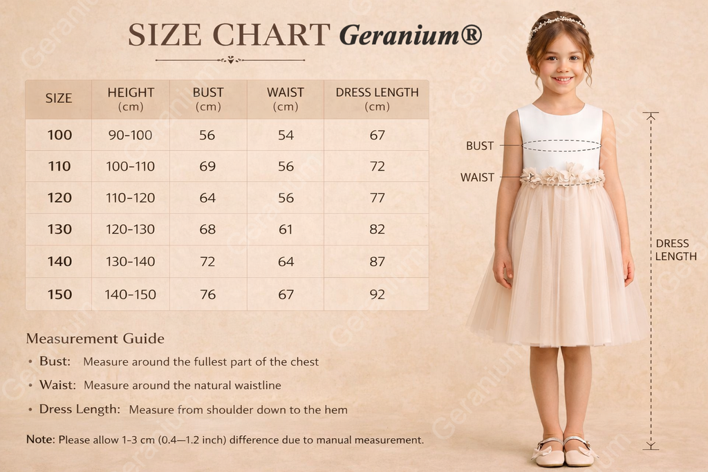 Geranium Elegant Satin and Tulle Flower Girl Dress with 3D Floral Waistband - Open Back KD-259