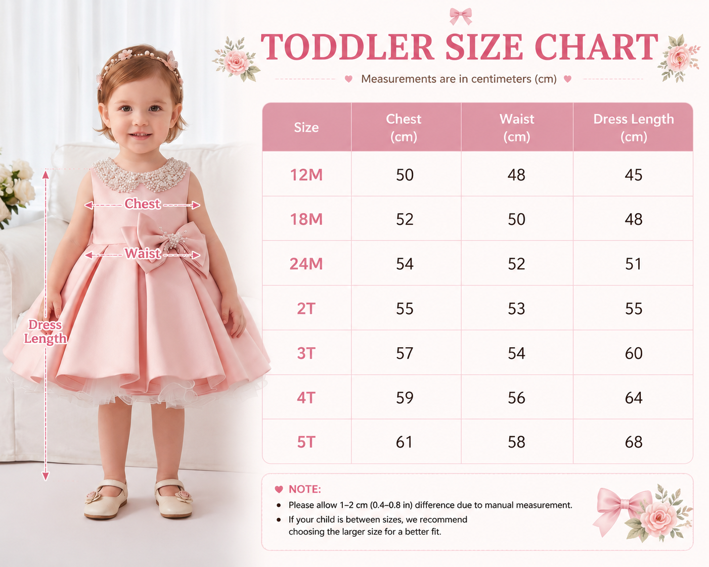 Geranium Pearl Peter Pan Collar Satin Flower Girl Dress - Elegant Toddler Princess Gown with Statement Bow KD-370