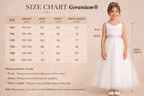 Geranium Elegant V-Neck Tulle Flower Girl Dress with Oversized Satin Back Bow & Pink Sash KD-303