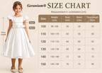Geranium Elegant Pearl Beaded Neckline Satin Flower Girl Dress with Puff Sleeves & Back Bow KD-223