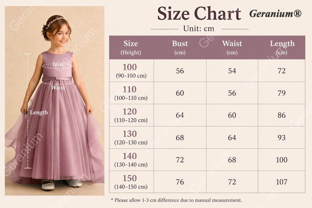 Geranium Dusty Rose Satin & Tulle Flower Girl Dress - Ruffled Tiered Train with Oversized Back Bow KD-190