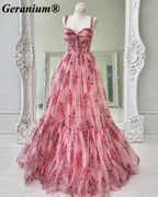 GERANIUM Floral Corset Sweetheart A-Line Prom Dress GER694P