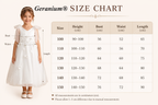 Geranium Elegant White 3D Floral Flower Girl Dress - Fairy Tulle Bow Shoulder V-Neck Princess Gown for Weddings & Parties KD-227