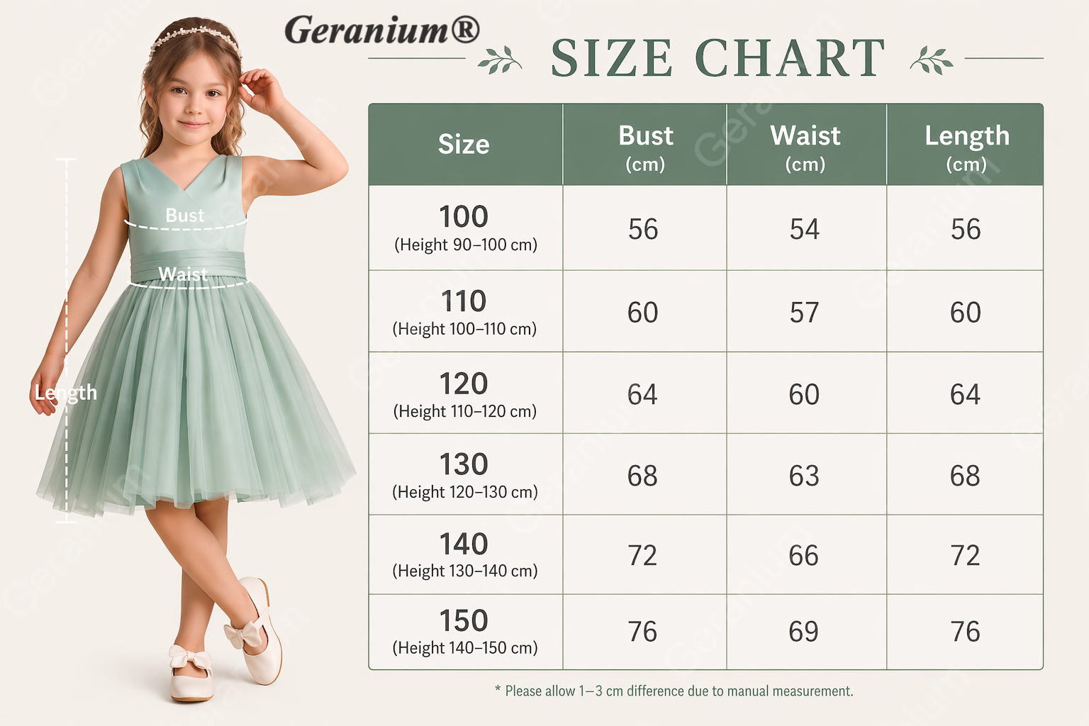 Geranium Sage Green Tulle Flower Girl Dress with Oversized Pearl Bow & Satin Bodice KD-256