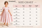 Geranium Elegant Puff Sleeve Satin Flower Girl Dress with Back Bow - Pink Formal Party Gown for Kids KD-254