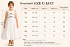 Geranium Ruffle V-Back Flower Girl Dress with Satin Bow Sash - Tulle T-Length Princess Party Gown KD-179