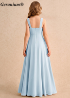 Geranium Elegant Light Blue Chiffon A-Line Junior Bridesmaid Dress with Sweetheart Neckline KD-163