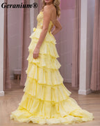 GERANIUM Sweetheart Corset Tiered Ruffle A-Line Prom Dress GER690P