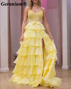 GERANIUM Sweetheart Corset Tiered Ruffle A-Line Prom Dress GER690P