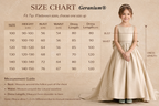 Geranium Elegant Champagne Satin Flower Girl Dress with Oversized Bow and Sweep Train KD-181
