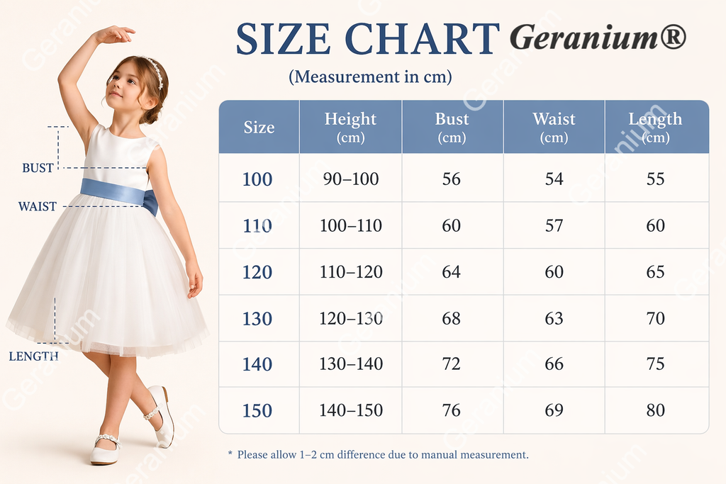 Geranium Elegant White Tulle Flower Girl Dress with Dusty Blue Pleated Sash & Oversized Back Bow KD-218
