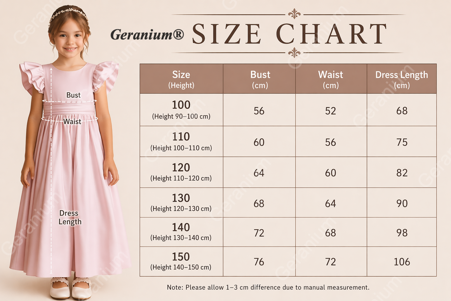 Geranium Elegant Flutter Sleeve Pink Satin Flower Girl Dress with Oversized Back Bow KD-300