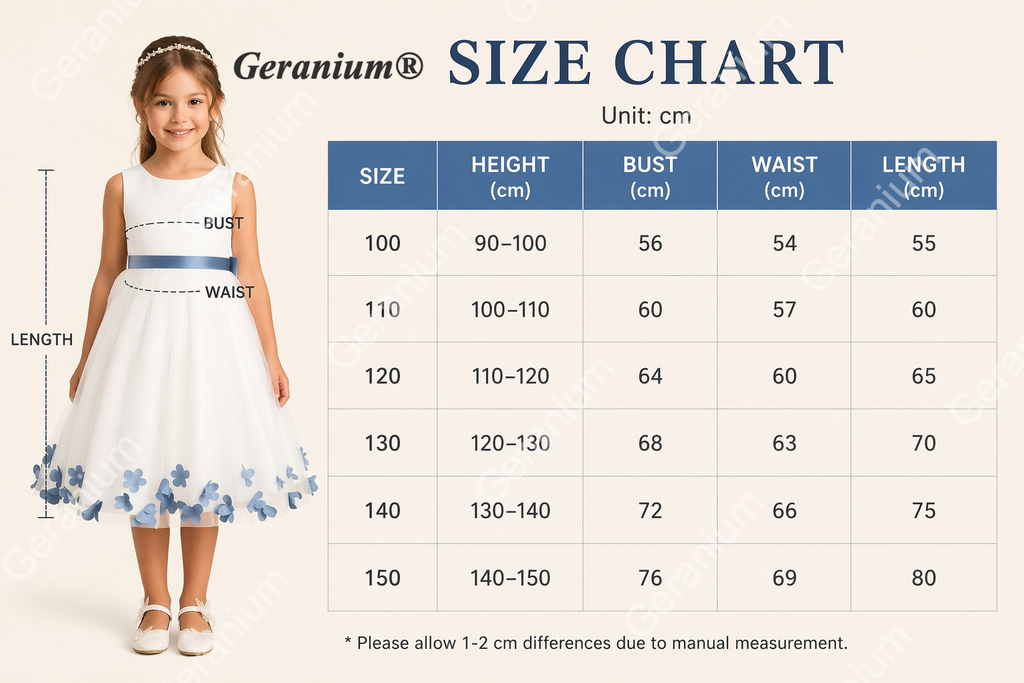 Geranium Elegant White Tulle Flower Girl Dress with Dusty Blue 3D Butterfly Appliqués & Oversized Removable Bow KD-202