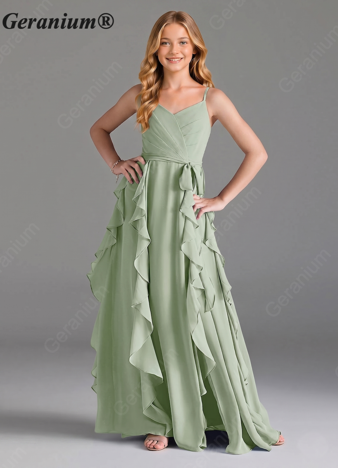 Sage Green Junior Bridesmaid Dress