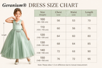 Geranium Elegant V-Neck Sage Green Flower Girl Dress - Tulle Ball Gown with Criss-Cross Back and Removable Big Bow KD-209