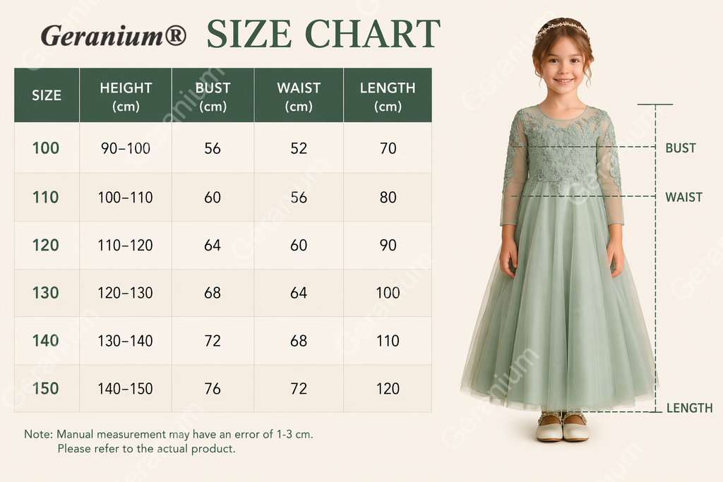 Geranium Sage Green Lace Applique Long Sleeve Flower Girl Dress - Heart Cut-out Back Tulle Princess Gown KD-289